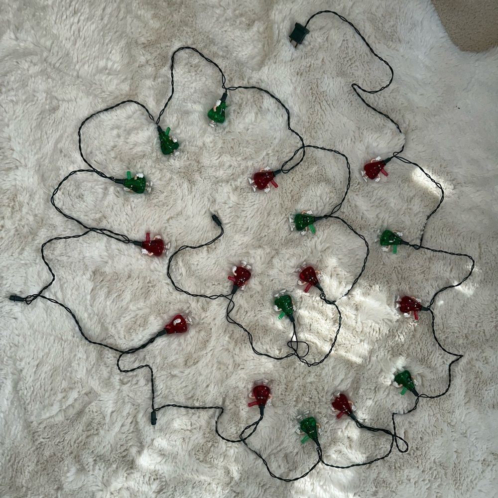Vintage 1995 Hershey's Christmas Kisses 20 Lights Set green and red